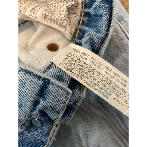 Zara Jeans Womens 0 (24x29) Mid Rise Straight Leg Button Fly Distressed Denim - Picture 9 of 10